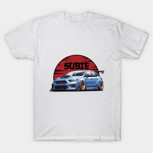 Impreza WRX STI Car Art - Subaru Stance Modified Sports Car T-Shirt